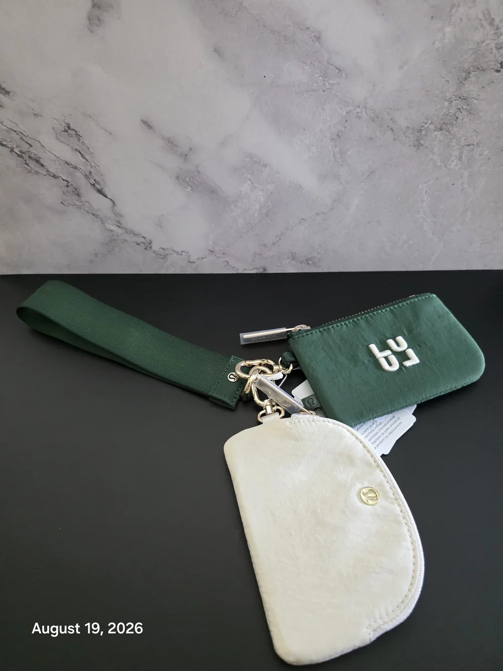 Dual Pouch Wristlet Ivy Light Ivory